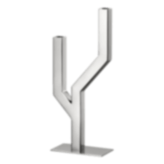 christofle Two light candelabra Arborescence  Stainless steel