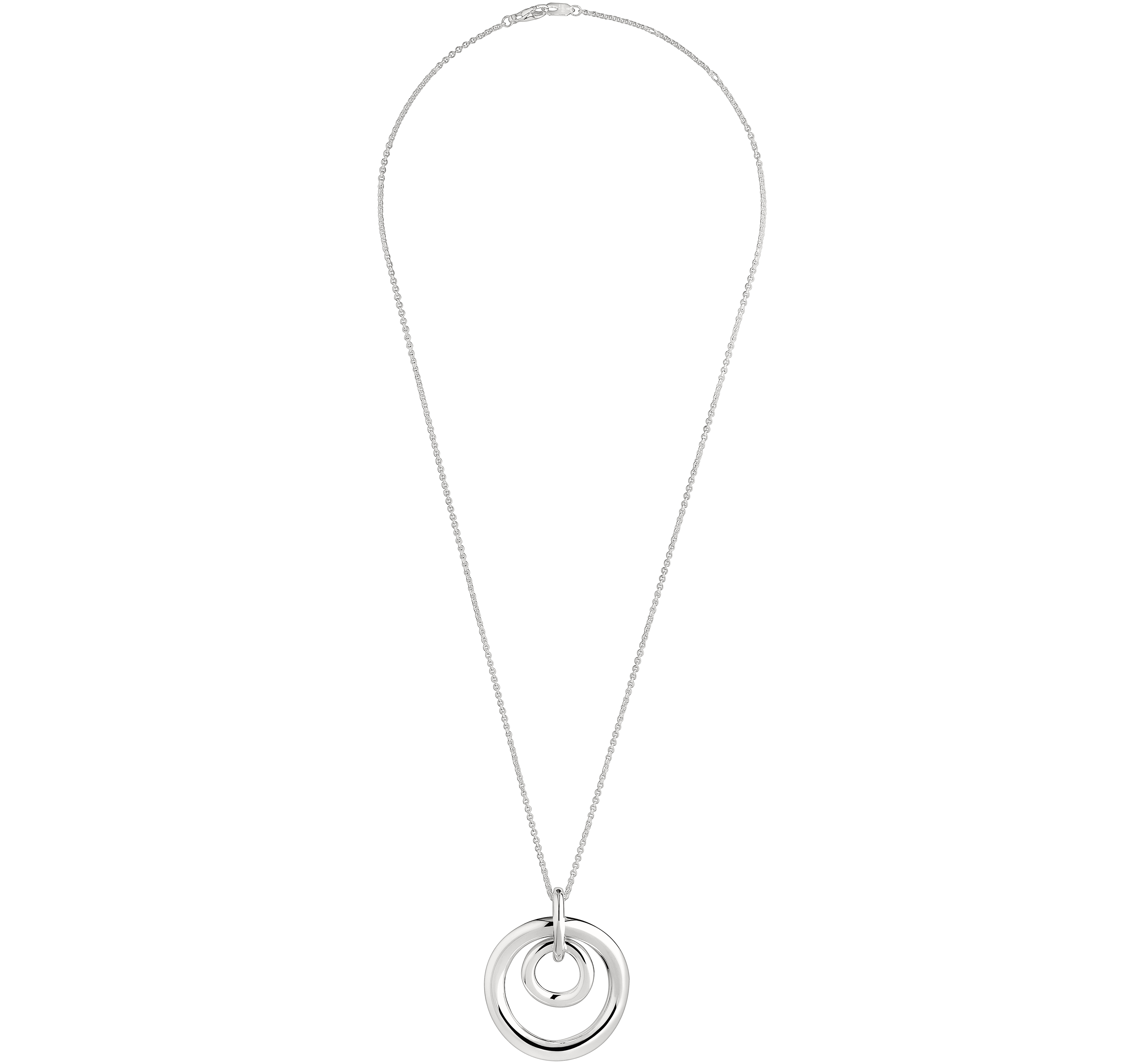 christofle sterling silver large double circle necklace 1