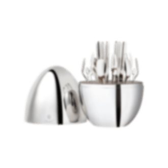 christofle silver-plated 24-piece flatware set with chest  0