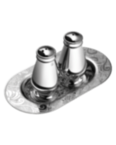 christofle Silver Plated Salt and Pepper Shakers with Tray