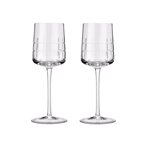Set of 2 Crystal White Wine Glasses