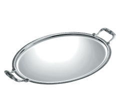 christofle oval tray with handles malmaison  silver plated 1