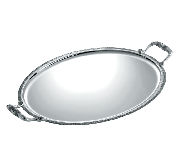 christofle oval tray with handles malmaison  silver plated 1