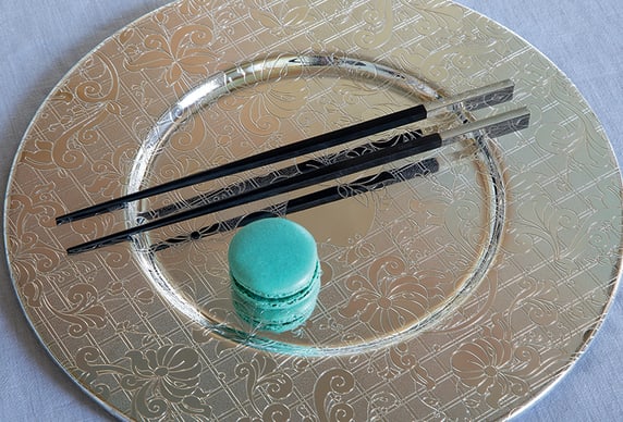 christofle pair of japanese chopsticks jardin d'eden  silver plated 5