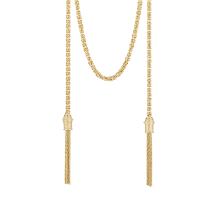 christofle sterling silver gilded 18 carats tie necklace chain 2