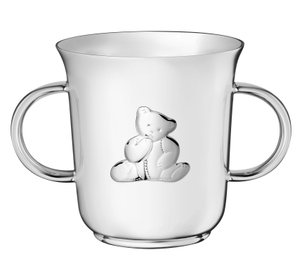 christofle two handle baby cup charlie bear  silver plated 1