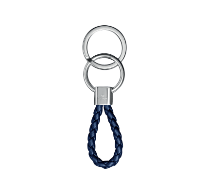christofle rhodium silver-plated blue key chain 1