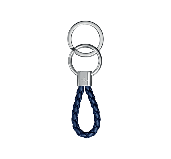 christofle rhodium silver-plated blue key chain 1