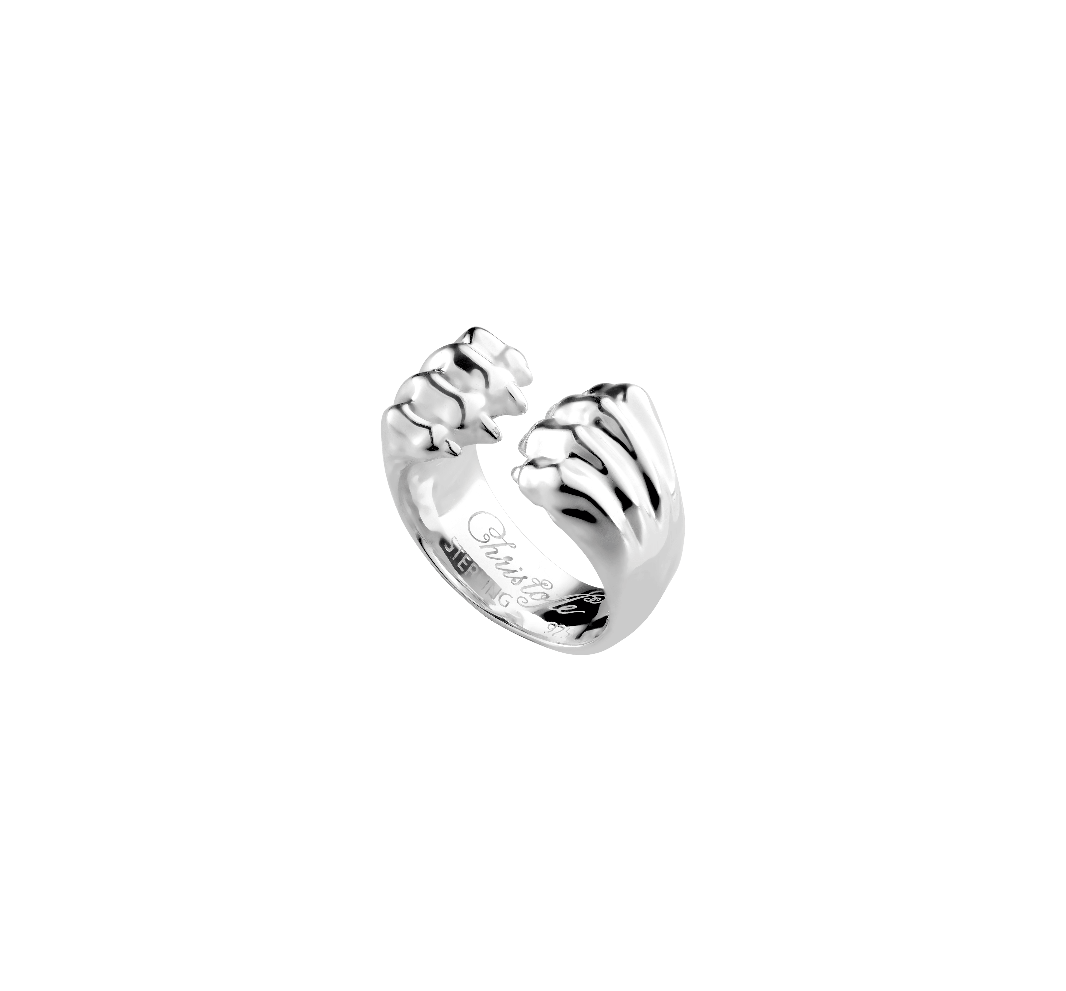 christofle sterling-silver open ring rhodium-plated 1