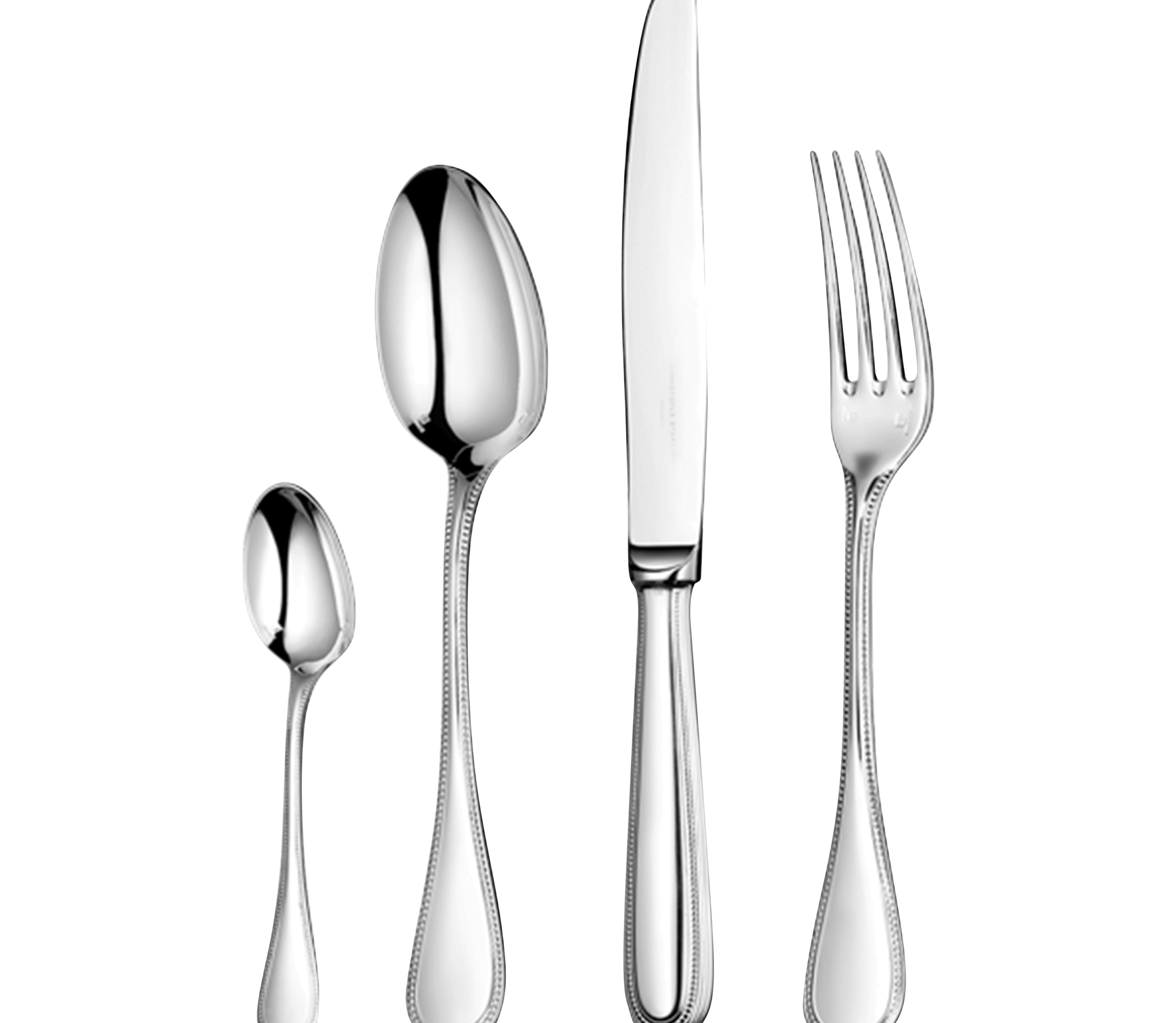 christofle flatware set for 6 people (24 pieces) perles  sterling silve 1