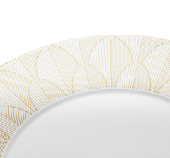 christofle dinner porcelain plate gold finish 1