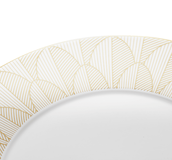 christofle dinner porcelain plate gold finish 1