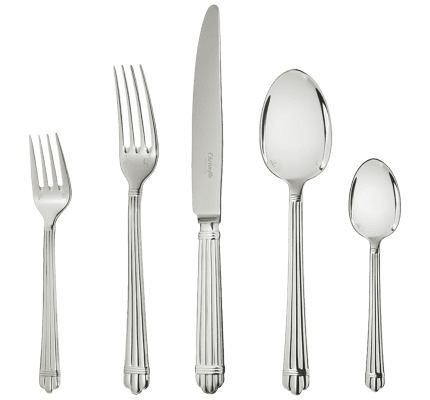 christofle individual place settings (5 pieces) aria  silver plated 1