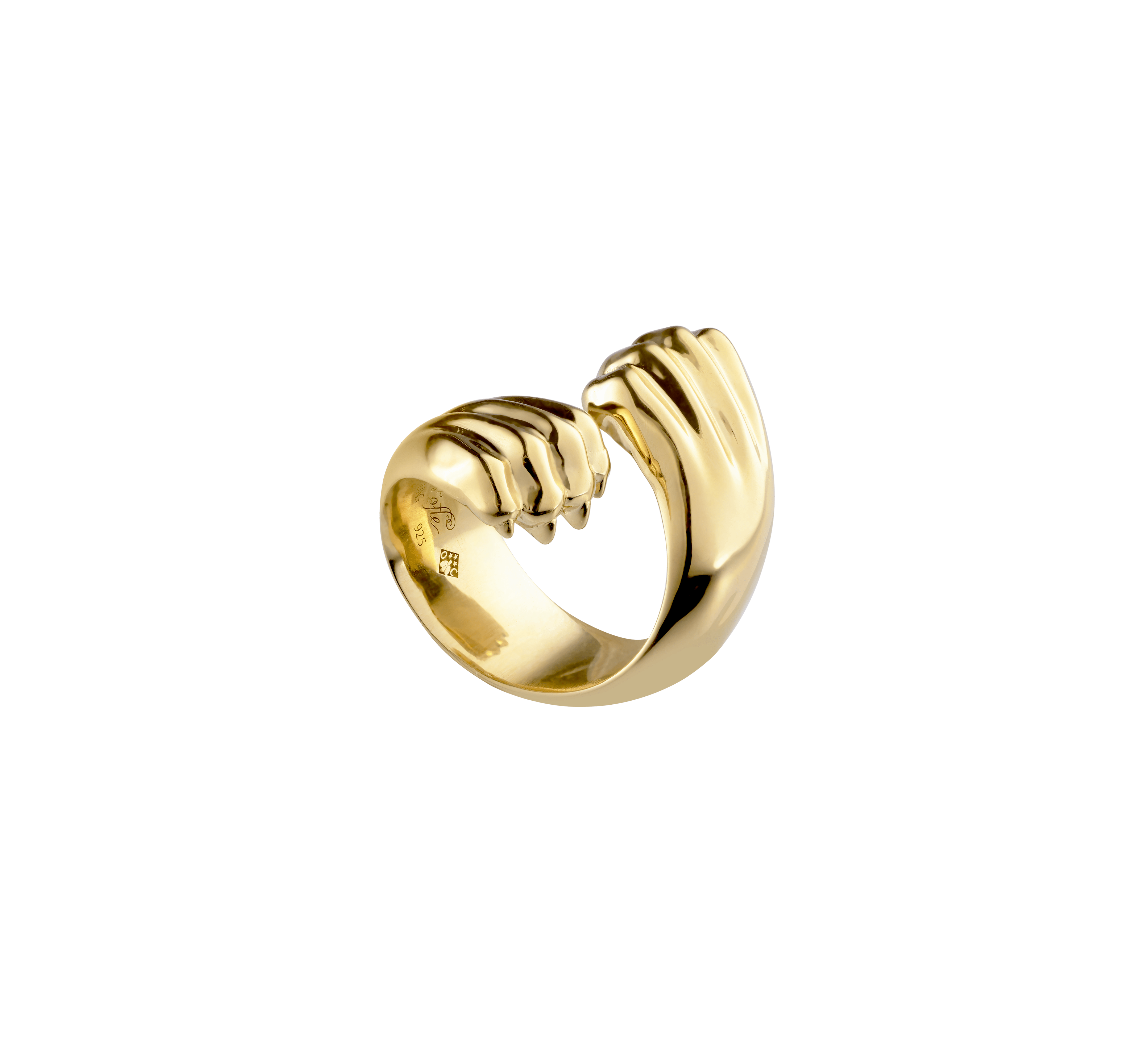 christofle sterling-silver gilded 24 carats cross ring 0