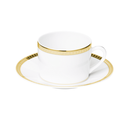 christofle porcelain tea cup and saucer gold finish 1