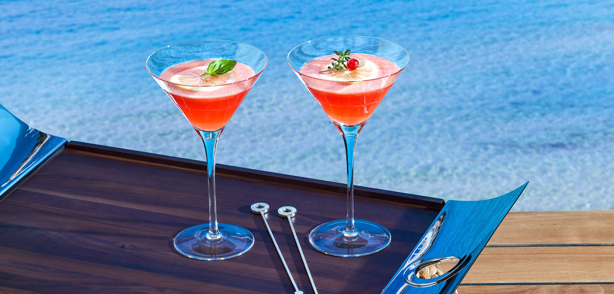Christofle Glassware and Stainless Steel Cocktail Stirrers