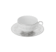 christofle set of 2 porcelain tea cup and saucers platinum finish 0