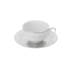 christofle set of 2 porcelain tea cup and saucers platinum finish 0