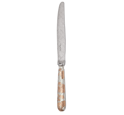 christofle partially gilded silver plated dinner knife - pink gold 1