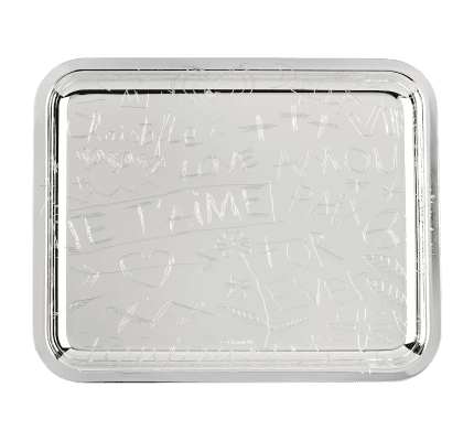 christofle Tray 20x16 cm Graffiti  Silver plated
