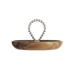 Silver-Plated and Walnut Bowl - 17cm