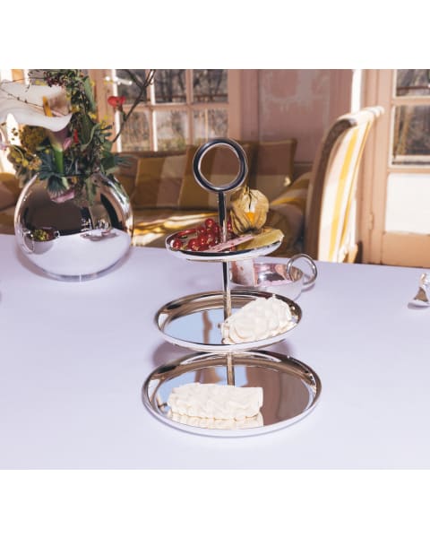 3-Tier Silver-Plated Pastry Stand
