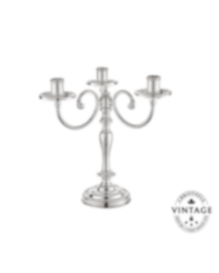 christofle three light candelabra, silverware - vintage 1