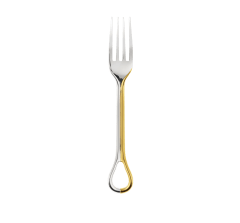 Partially Gilded Silver-Plated Dinner Fork