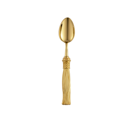 christofle 2-piece silver-plated gilded coffee spoons set pompon 1