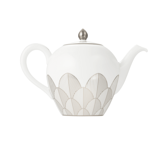 Porcelain Round teapot 1,5L - Platinum