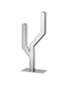christofle Stainless Steel Candelabra For Two Candles