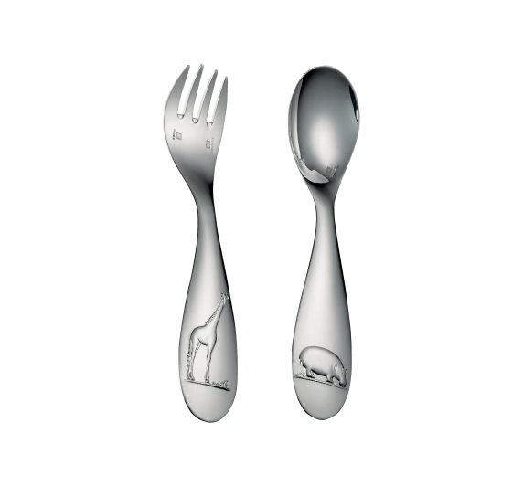 christofle flatware set for baby (2 pieces) savane  silver plated 1