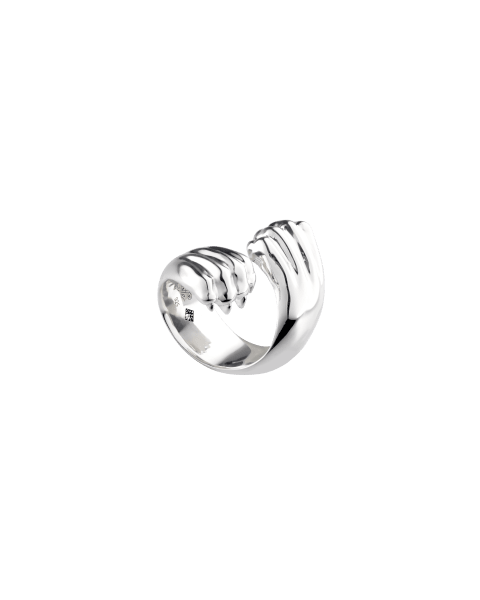 Sterling-Silver Cross Ring Rhodium Plated
