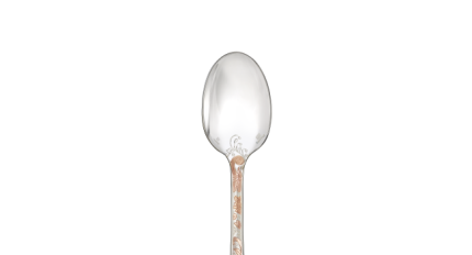 christofle partially gilded silver plated dessert spoon - pink gold 1