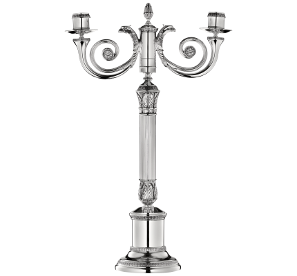christofle two light candelabra malmaison  silver plated 2