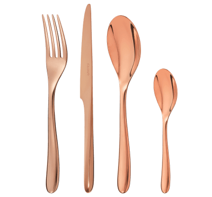 christofle 4-piece copper stainless steel flatware set 2