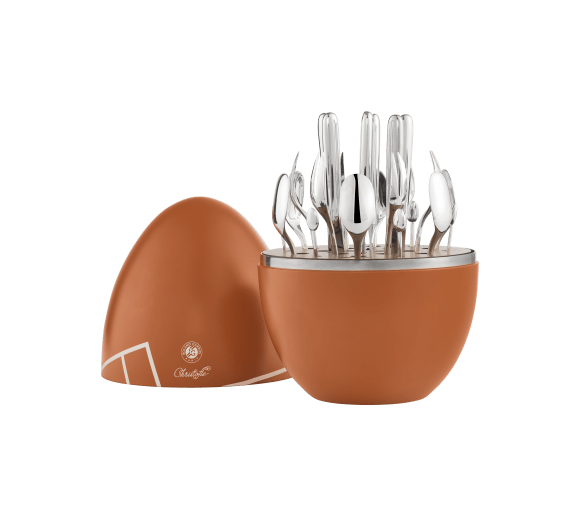 christofle mood party - 24-piece silver-plated flatware set with chest 0