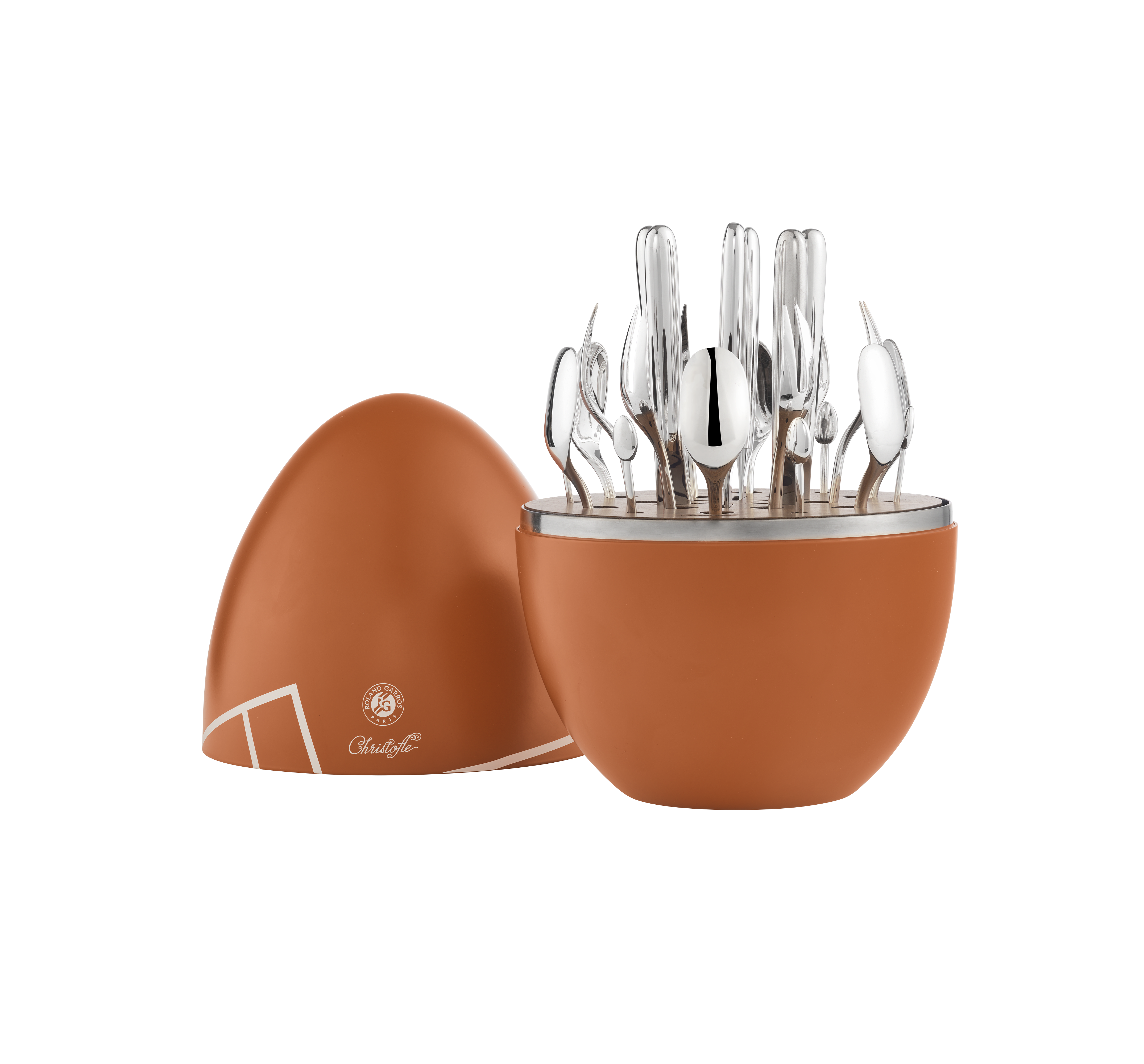 christofle mood party - silver-plated 24-piece flatware set  0