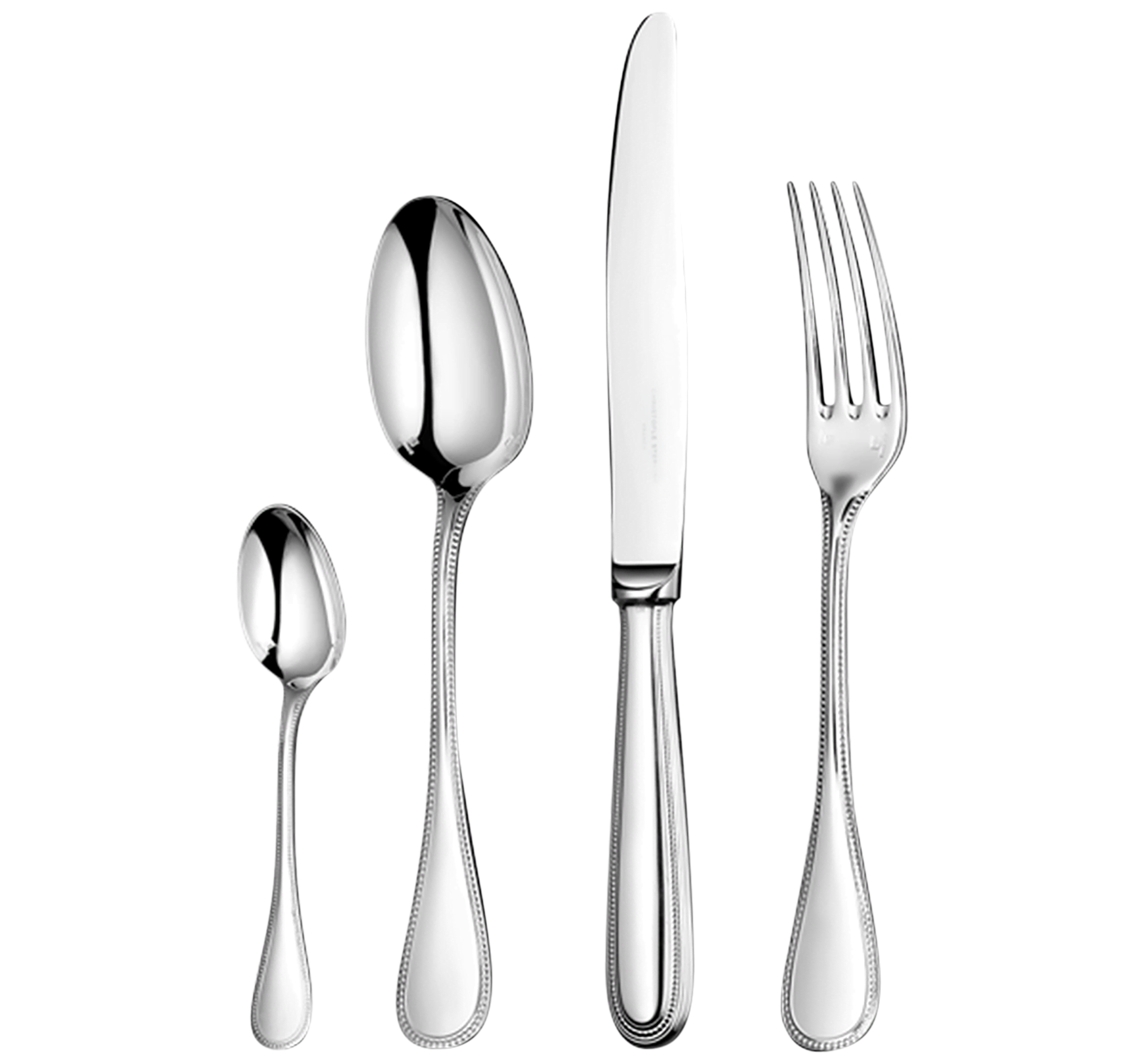 Individual place settings (5 pieces) Perles Silver plated Individual place settings (5 pieces) Perles Silver plated