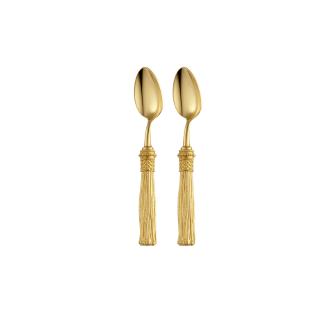 2-Piece Silver-plated Gilded Coffee Spoons Set Pompon