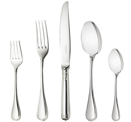 christofle individual place settings (5 pieces) malmaison  silver plate 1