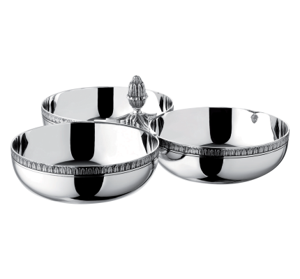 christofle three part server malmaison  silver plated 0