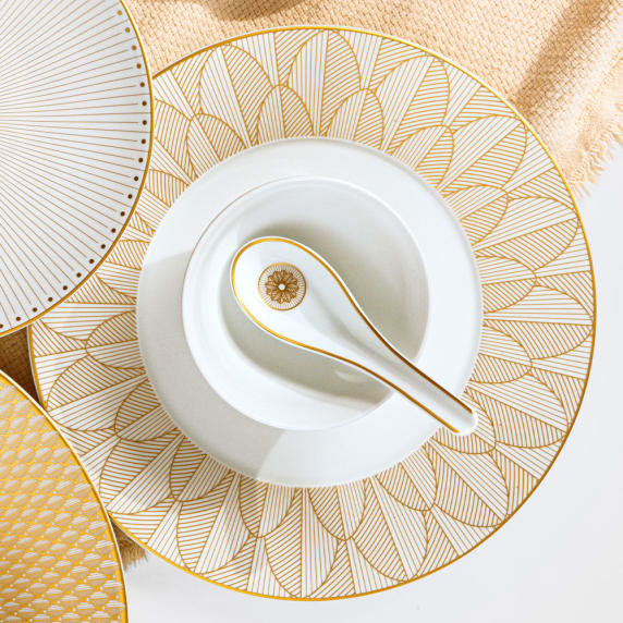 christofle porcelain chinese spoon gold finish 3