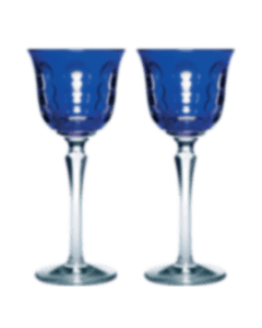 christofle set of 2 crystal white wine glasses - blue 1