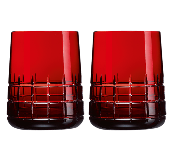 christofle red crystal water glasses - set of two  1