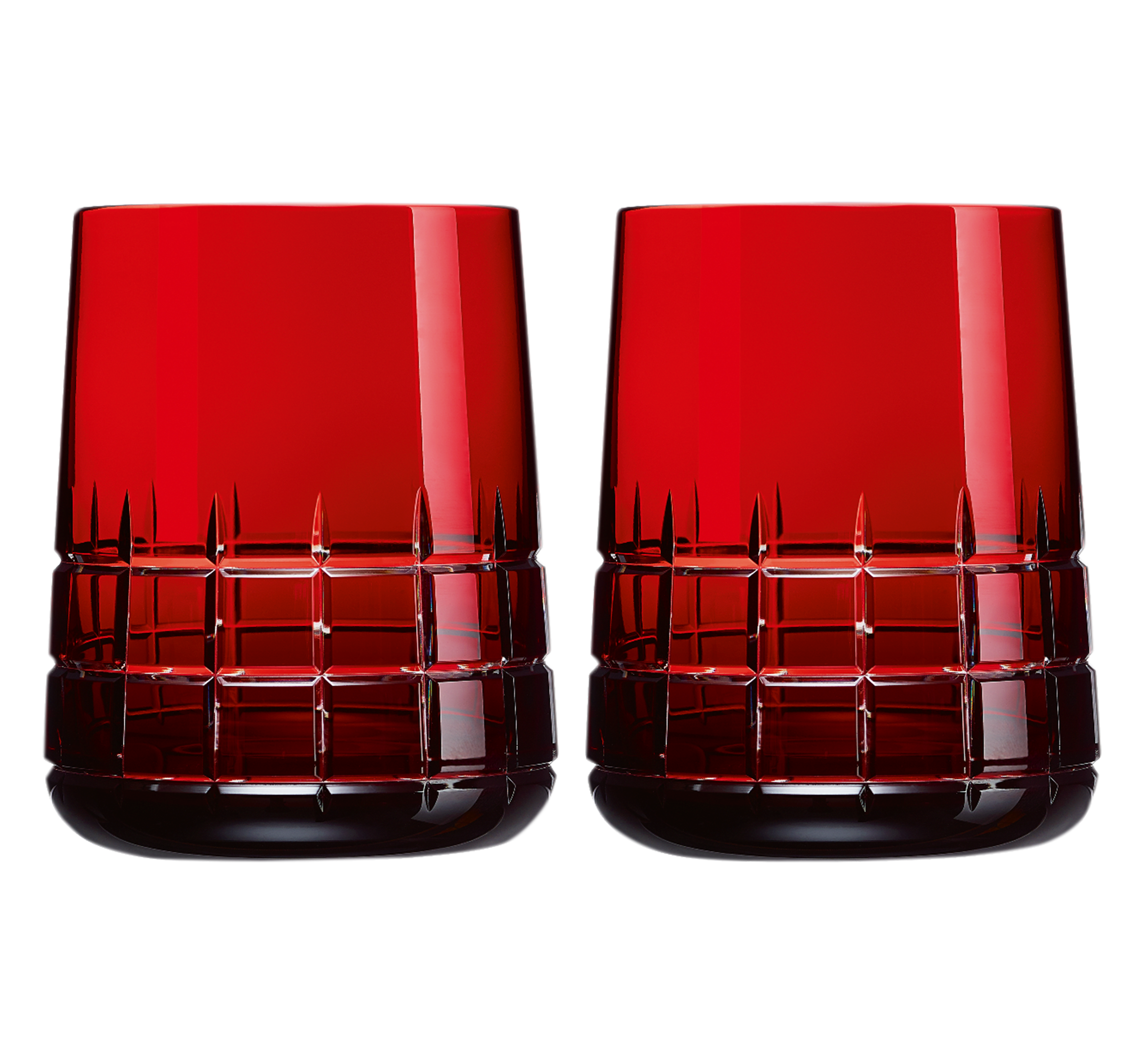 christofle red crystal water glasses - set of two  1