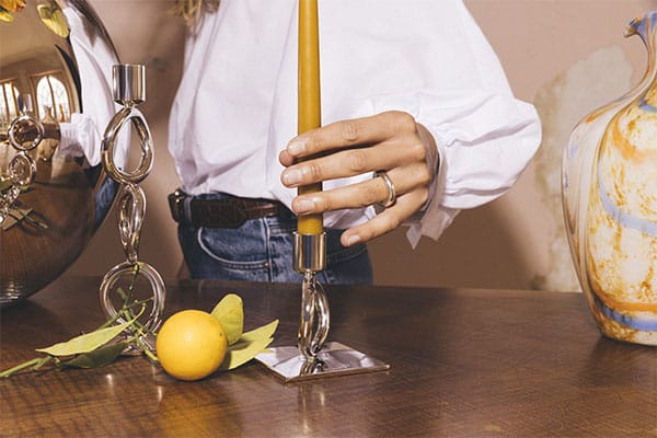 Vertigo Silver-Plated Four-Ring Candlestick