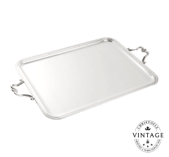 Vintage Silvered Choiseul Rectangular Tray with Handles - 1