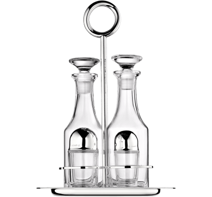 christofle silver-plated oil and vinegar cruet set with stand 1