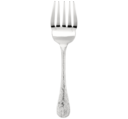 christofle fish serving fork jardin d'eden silver plated 3